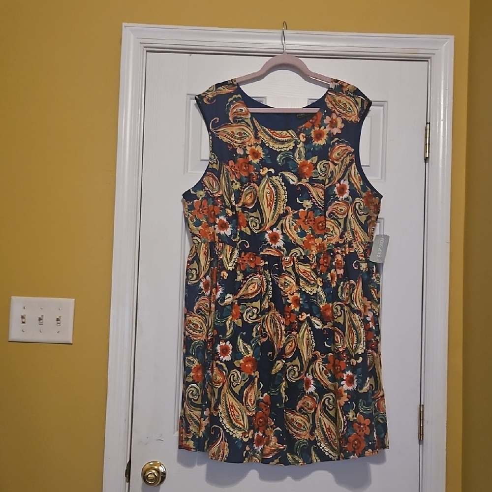 Forever 21 Navy Floral Paisley Mini Dress